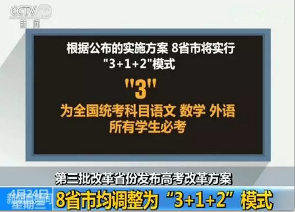 配圖1 8省高考改革方案出臺，實行“3+1+2”模式.jpg